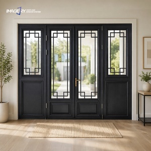 Best Aluminum Double Casement Genuine Antique Glass Doors With Built-in Glass Grilles Design