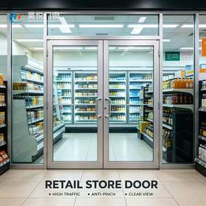 High Traffic Modern Aluminum Glass Swing Door Sound Insulation
