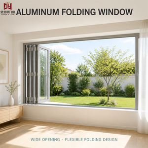 Aluminum Horizontal Folding Glass Window For Indoor Patio