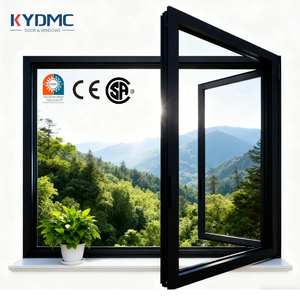 Modern Waterproof High Impact Black Aluminum Alloy Thin Profile Windows and Doors for Villa USA