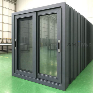 Energy Saving Aluminium Windows Prices Thermal Break Double Glazed Aluminum Frame 3 Tracks Sliding Window for Office Building
