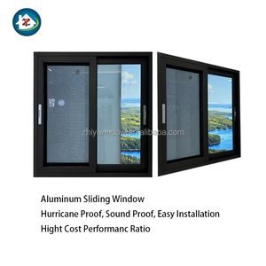 Modern Stainless Steel Screen Netting Hurricane Impact Thermal Break Aluminum Sliding House Windows Doors Horizontal Opening