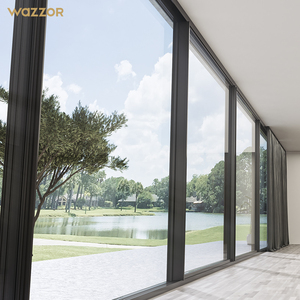 Wazzor Modern Double Glazed Aluminium Frame Slide House Windows