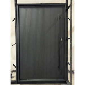 Customizable Color Size Aluminum Alloy Pivot Door Modern Design Thermal Insulation Waterproof Anti-Theft Features For Entry Use