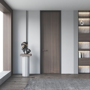 Modern Designed Aluminum Wood Interior House Doors Sound Insulation Windproof Professional High Quality ISO9001 Certified