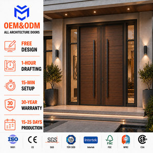 Custom High End Heavy Duty Cast Aluminium Entrance Security Exterior Front Double Pivot Door