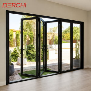 Modern High Aluminum Double Glass Accordion Folding Door