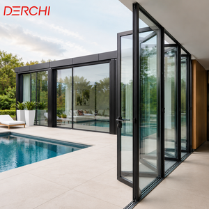 Exterior Patio Bi Fold Doors Double Glazed Soundproof Aluminium Folding Doors