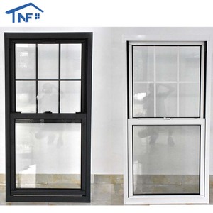 Foshan America Aluminum Tempered Glass Waterproof French Black Windows Custom Doule Single Hung Windows