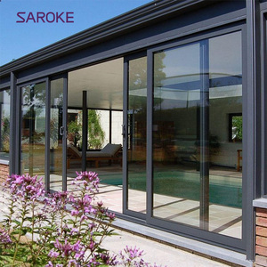 4 Panel Center Opening Europe Exterior Aluminium Sliding Patio Doors With Screen