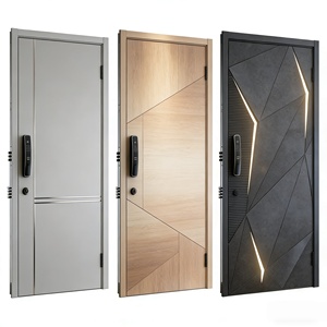 Modern Aluminum Security Door Residential Front Entrance Strong Outdoor Protection System Contemporary Minimalist Design