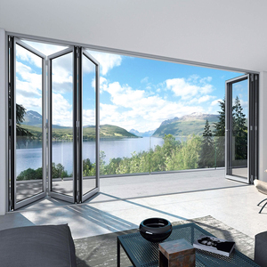 Outdoor Exterior Bifold Doors Aluminum Alloy Double Tempered Glass