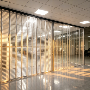 Commercial Aluminum Louvered Door for Interior/Exterior Use in Malls-Adjustable Louvers Anti-Theft Customizable Size & Color