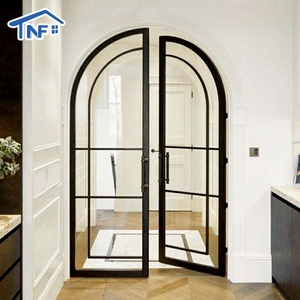 Custom Slim Aluminum Framed Swing Glass Crittall Style Arched Double Glazed Interior Casement Doors