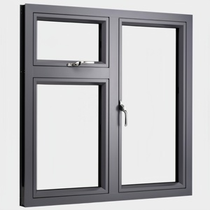 Customized Modern Louver Casement Window Aluminum Fixed Double Tempered Insulation Glass