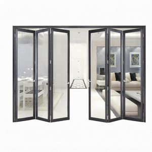 Soundproof Double Glazed Aluminum Foldable Glass Wall Patio Door