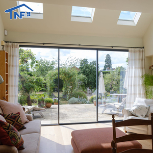 Modern Design Large Sliding Glass Doors Three Panels Frosted Glass Pocket Aluminum Alloy