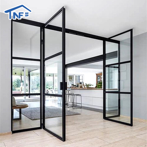 Modern Interior Aluminium Glass Arched French Swing Doors