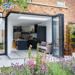 Impact Resistant Aluminum Alloy Double Tempered Glass Folding Exterior Door