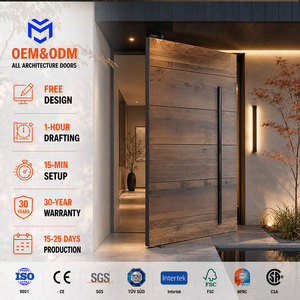 Custom OEM American Modern Durable Aluminium Wooden Residential Home Villa Entrance Security Front Entry Exterior Pivot Doors