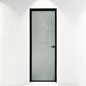 Aluminum Bathroom Flat Glass Door
