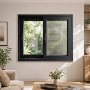 Hotel 1.8MM Profile Aluminum Windows Hurricane Proof Soundproof Sliding Windows Double Tempered Insulating Glass Sliding Windows