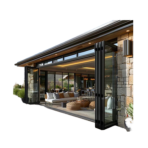 Thermal Break Exterior Bi Folding Door Aluminum Patio Door