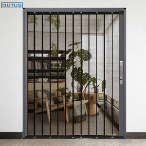 OUTUS Aluminum Alloy Push Pull Diamond Mesh Security Screen Door Anti Theft Sliding Mosquito Net Door