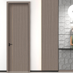 Modern Inlaid Metal Line Full Aluminum Interior Door Aluminum Honeycomb Core Wood Grain Decorative Bedroom Door