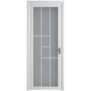 Modern Slim Frame Aluminum Glass Swing Door Fluted Tempered Glass