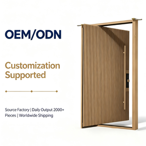 Large Pivot Entry Door Modern Residential Aluminum Wood Composite