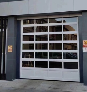 Modern Glass Aluminum Garage Door Automatic Roll Up Motorized