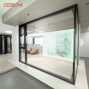 DERCHI NFRC Certified European Style High Security Aluminum Casement Window Tinted Double Glazed For Villa And Apartment
