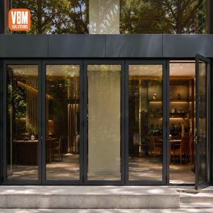 Commercial Aluminum Glass Folding Door For Restaurant Cafe