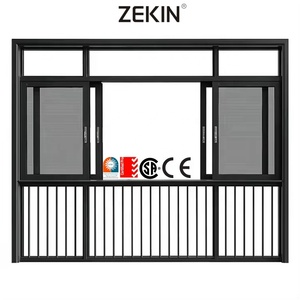 Customized Size Double Tempered Glass Aluminum Window NFRC AS2047 Certification Aluminum Hurricane Proof Sliding Window
