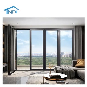 American Style Double Glazed Panoramic Sliding Doors For Hotel Villa Patio Modern Outdoor Aluminum Full View Slim Slide Folding