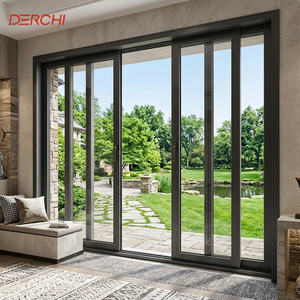 DERCHI Multi Panel Aluminum Sliding Door Security Hurricane Proof