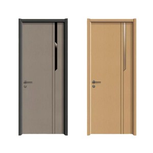 Minimalist Arch Recessed Panel Interior Wood Internal Doors Aluminium Frame