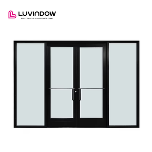 Customizable Aluminum Commercial Door Modern Glass Wall Exterior Aluminum Storefront Entrance Door