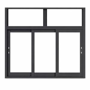 Custom Windows Dark Charcoal Aluminum Composite Sliding Windows