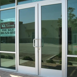 Aluminum Fixed Windows Hurricane Impact Glass Storefront Door