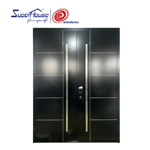 Modern Style Aluminum Double Entry Door Custom Design