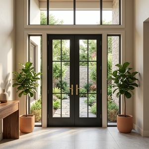 Modern Aluminum French Doors Interior Aluminium Steel Framed Swing Glass Door Crittall Style French Doors