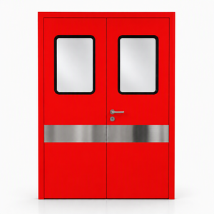 Double Swing Glass Door Fire Rated Emergency Exit Door Stainless Steel 304