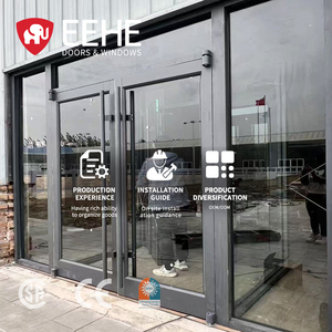 EEHE Storefront Door Modern Heavy Duty Aluminum Energy Efficient Slim Frame Commercial Door