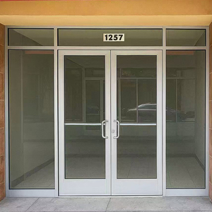 Long-Lasting Aluminum Glass Door for Shop Entrance