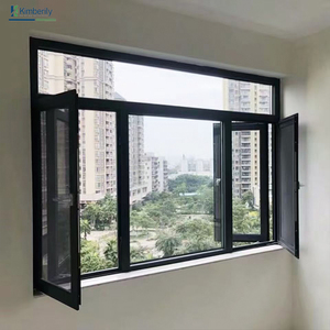British Modern Minimalist Aluminum Alloy Casement Windows Frameless Tempered Louver