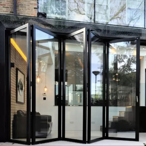YY Florida Approval 10 Year Warranty Wholesale Exterior Patio Black Aluminum Frame Glass Stack Bifold Folding Door
