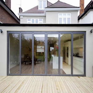 Modern Glass Aluminum Folding Door with Stainless Steel Mosquito Net