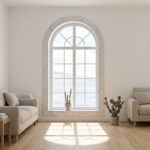 French Inward Opening Casement Window Aluminum Alloy Double Glazed